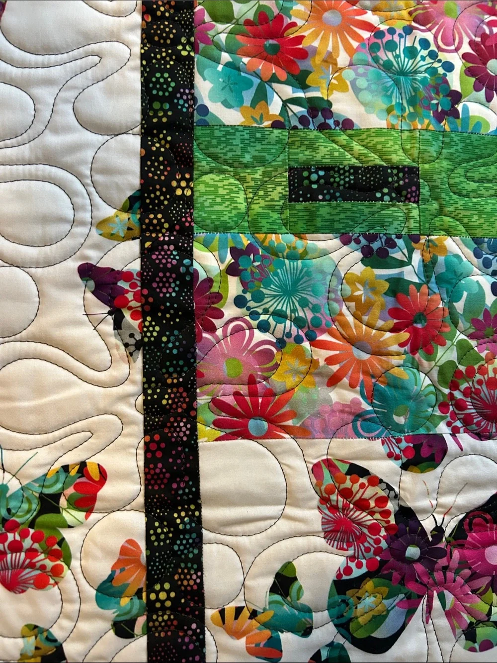 ONE OF A KIND - HANDCRAFTED Butterfly Garden Quilt
